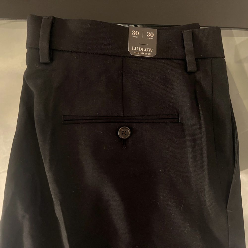 Jcrew slim fit stretch Ludlow mens black pants. 30/30  BLACK - New with tags